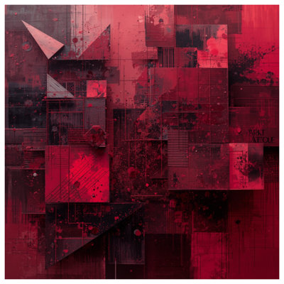 Red Geometric Abstract Wall Tapestry - Geometric Wall Decor