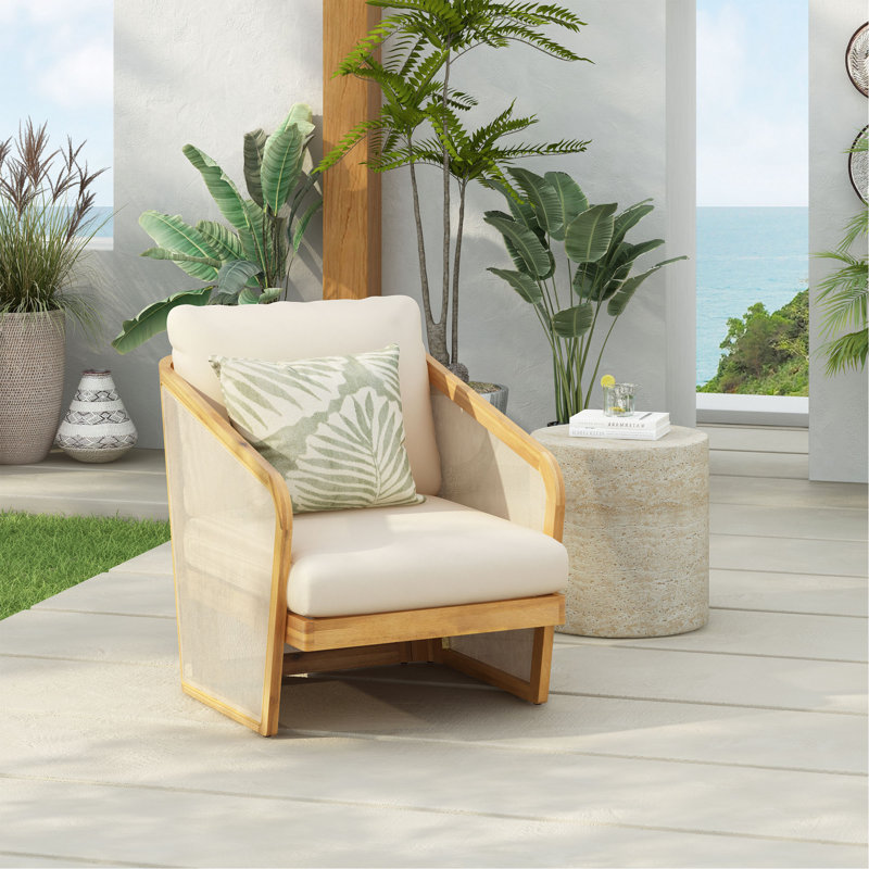 Fauteuil club Royal Wood PVC-coated polyester