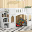 Lit mezzanine blanc avec matériaux et rangement-1805324911