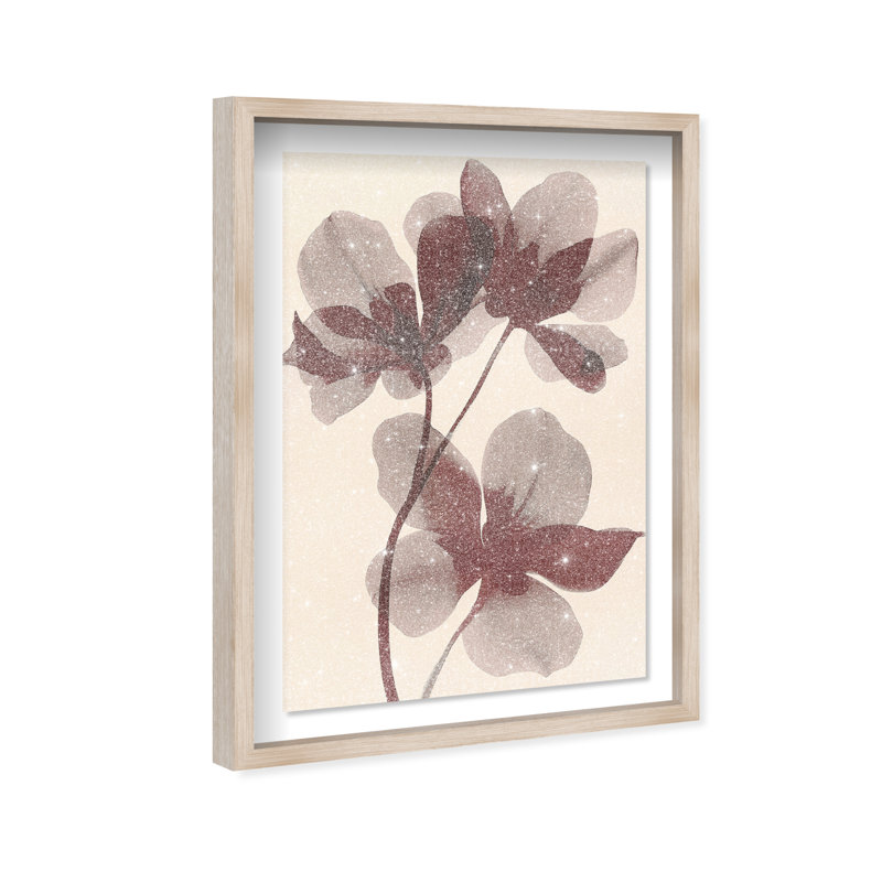 Crimson Coastline III Shadowbox Abstract Print by Oliver Gal, Black Frame, 10 x 15, 16.5"H x 11.5"W, Natural Oak Frame