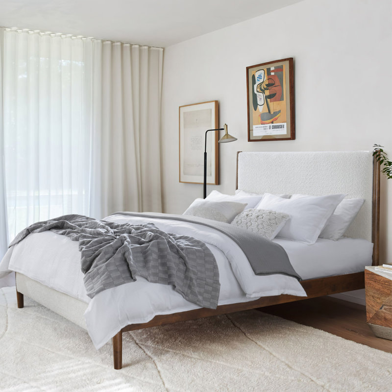 Irie Upholstered Platform Bed - Soft Cream Comfort