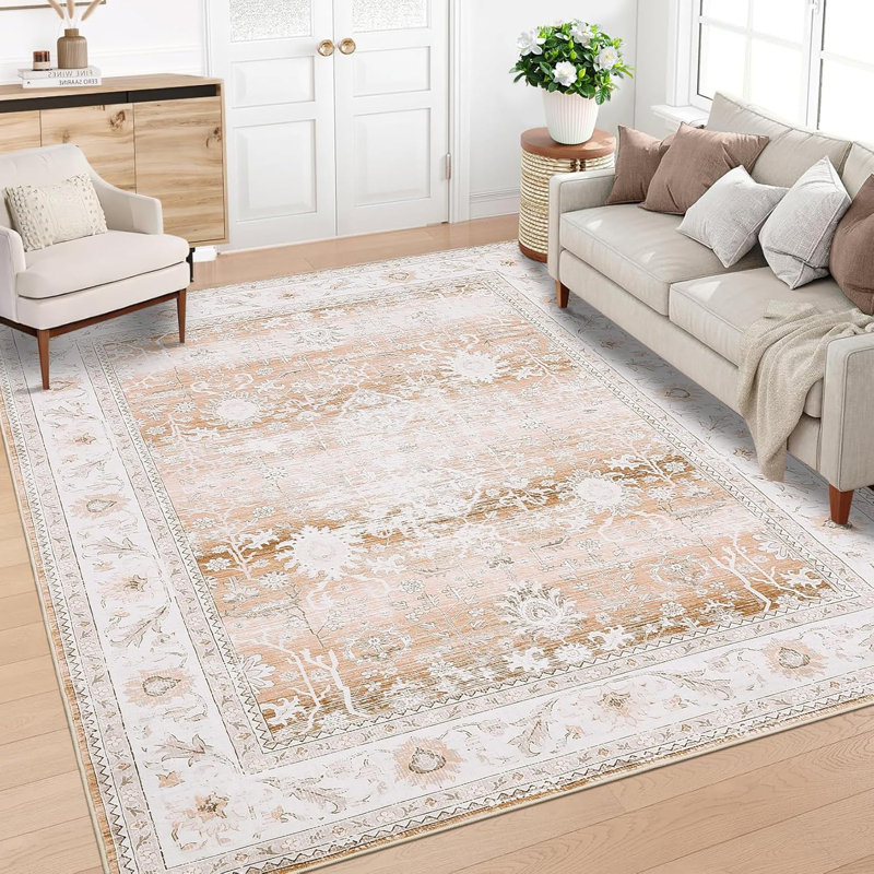 Tapis de cuisine lavable 2 x 6, tapis floral antidérapant doux pour le couloir, le vestibule, la buanderie, la salle de bain, vert clair