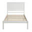 Structure de lit plateforme simple en bois Antanesha avec tête de lit, support à lattes et sans sommier, blanc-913284703