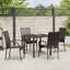 Garden Dining Set 5 Pcs PE Rattan-2068868228