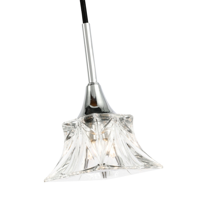 Luminaire suspendu géométrique 1 lumières unique Angeline, Chrome