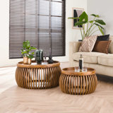 Hoxton coffee table set made of solid wood