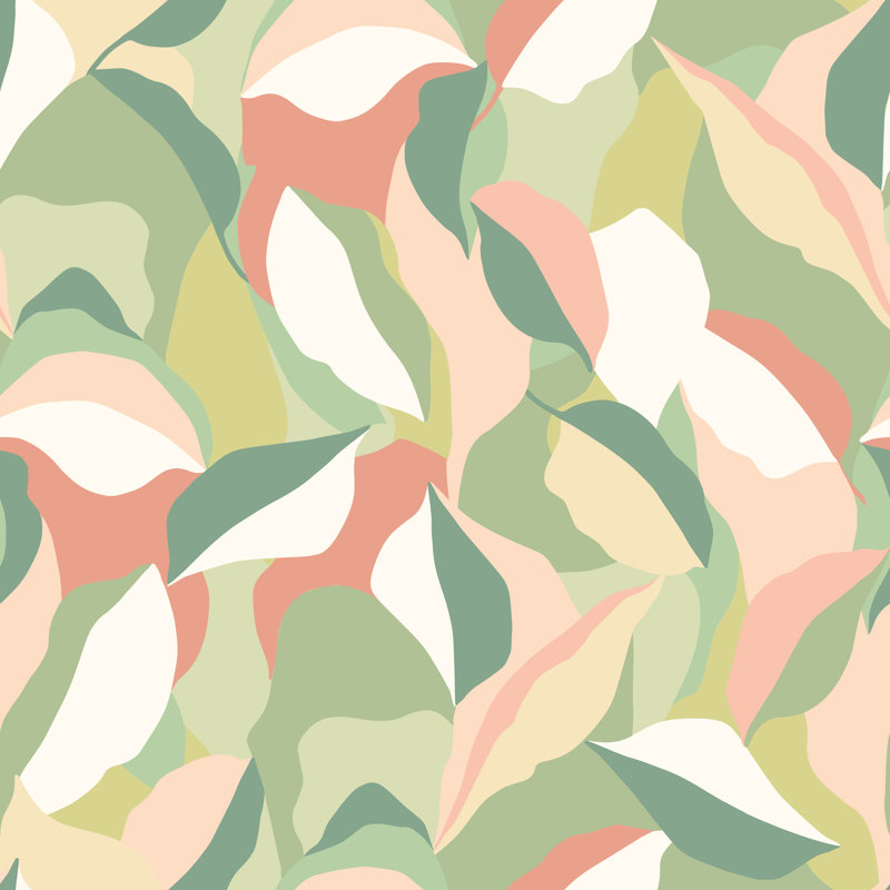 Woodby 10m x 50cm Matte Wallpaper Roll, Olive/Blush