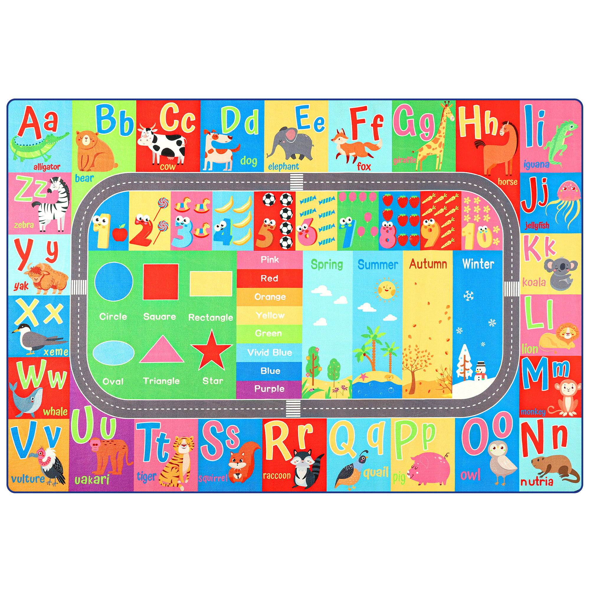 Zoomie Kids Kids Rugs Alphabet Educational Carpet Play Rug For Playroom
