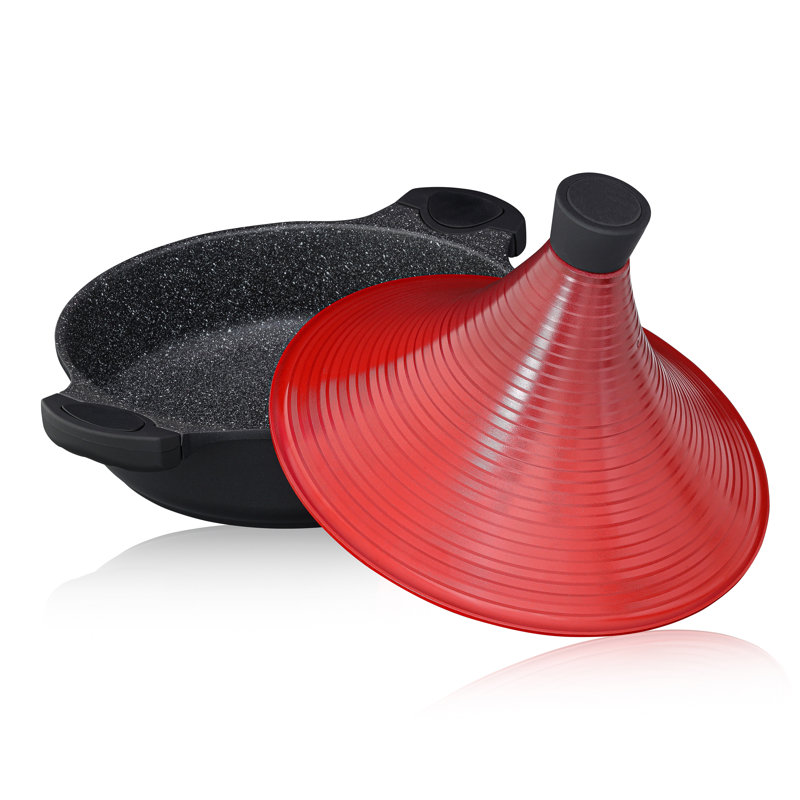 Astoria Grand 4.2L Non-Stick Aluminum Tagine, Red/Black