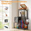 Support de guitare avec support pour tourne-disque, support de support pour 4 à 6 guitare acoustique, électrique, basse, support d'amplificateur de guitare réglable, rangement et affichage de musique multifonction pour salle de musique, studio, maison