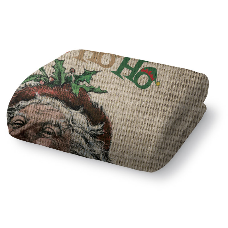 Santa Claus Blanket Plain Weave / Muslin Heated Throw Blanket