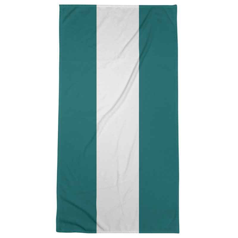 Bath Towel, Sea Green/Off White/Orange