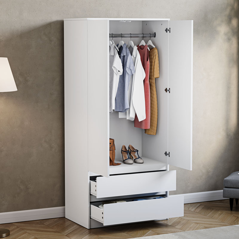 Cunha 2 Door Wardrobe, White