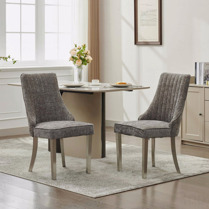Chaise d'appoint Chenille, Gris, Gris