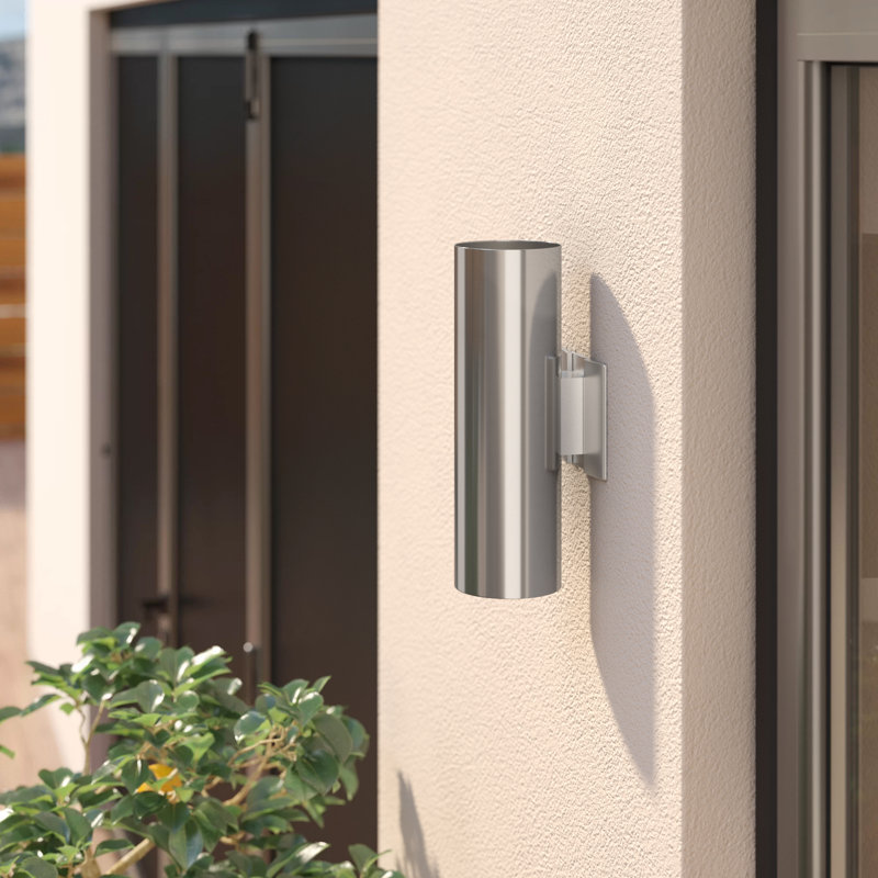 Applique murale d'extérieur à 2 lumières Allrud, Aluminium brossé