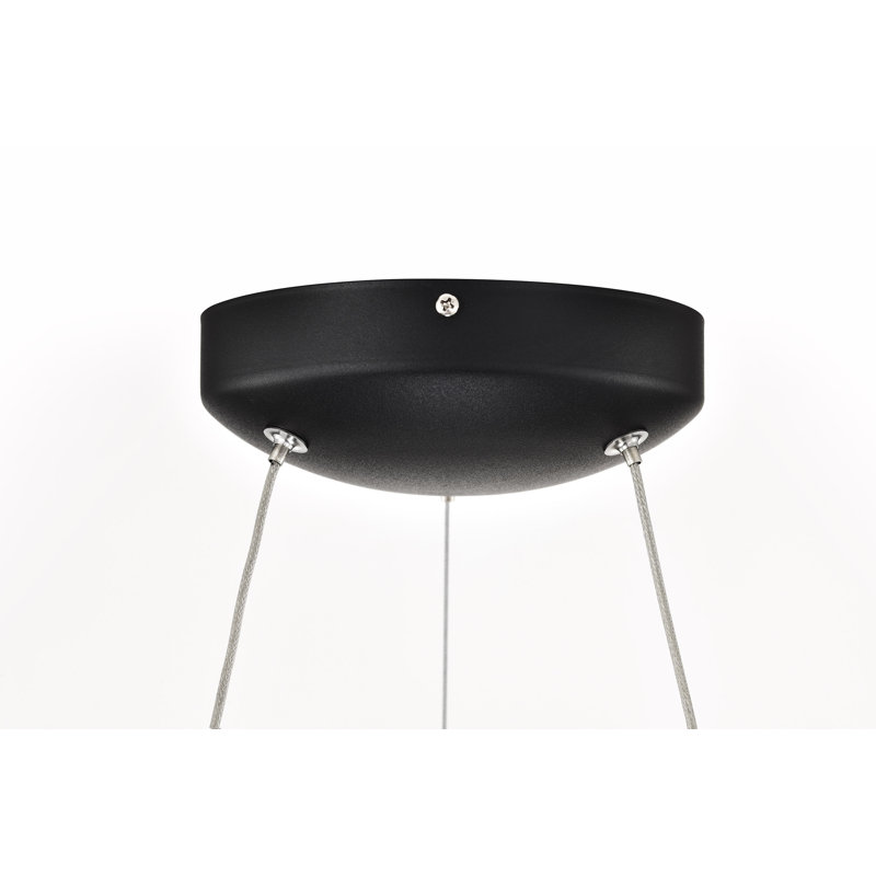 Luminaire suspendu tambour simple à 1 lumière Fynn, Noir, noir, noir, noir
