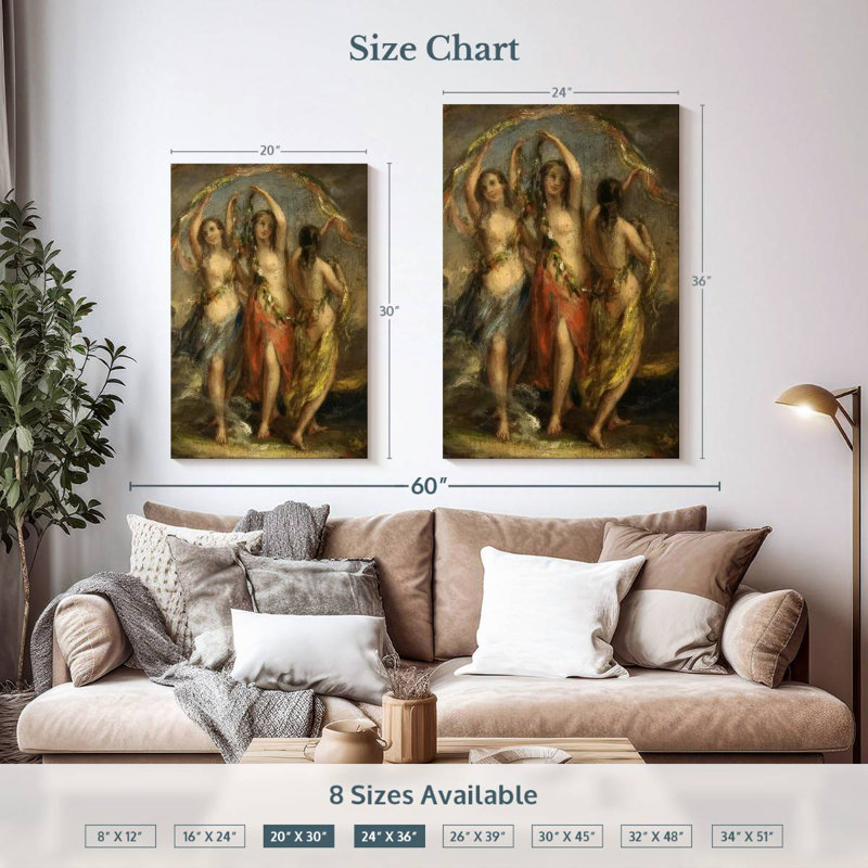 Leisha les trois grâces 1630-35, H 36 po x l 24 po
