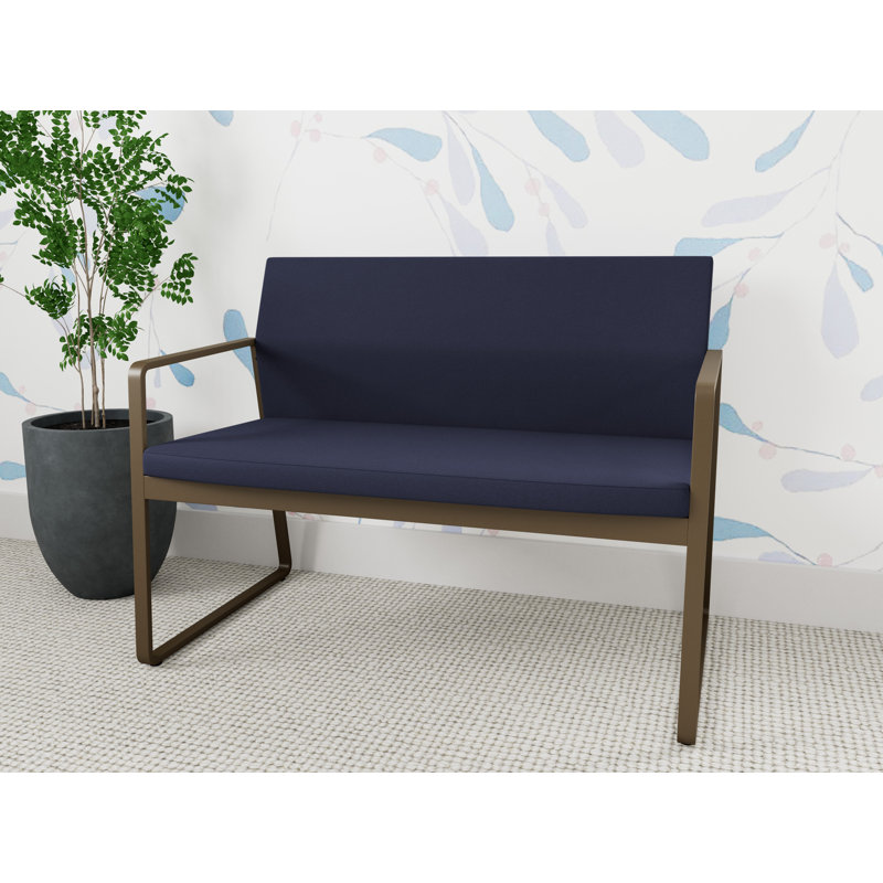 Causeuse Gansett, Bronze, Portes ouvertes en tissu bleu marine