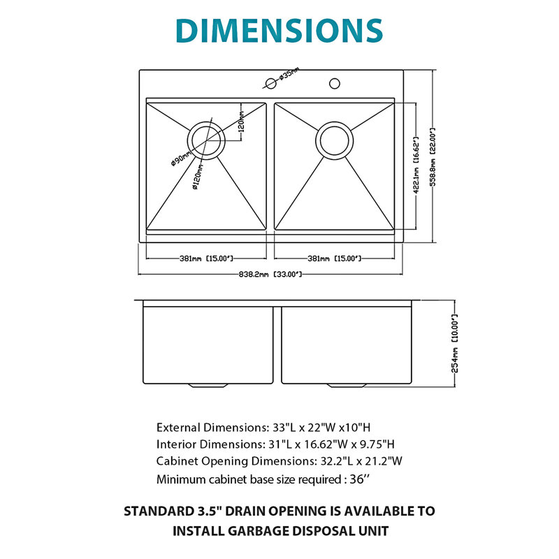Topmount Drop In Kitchen Sink Double Bowl
