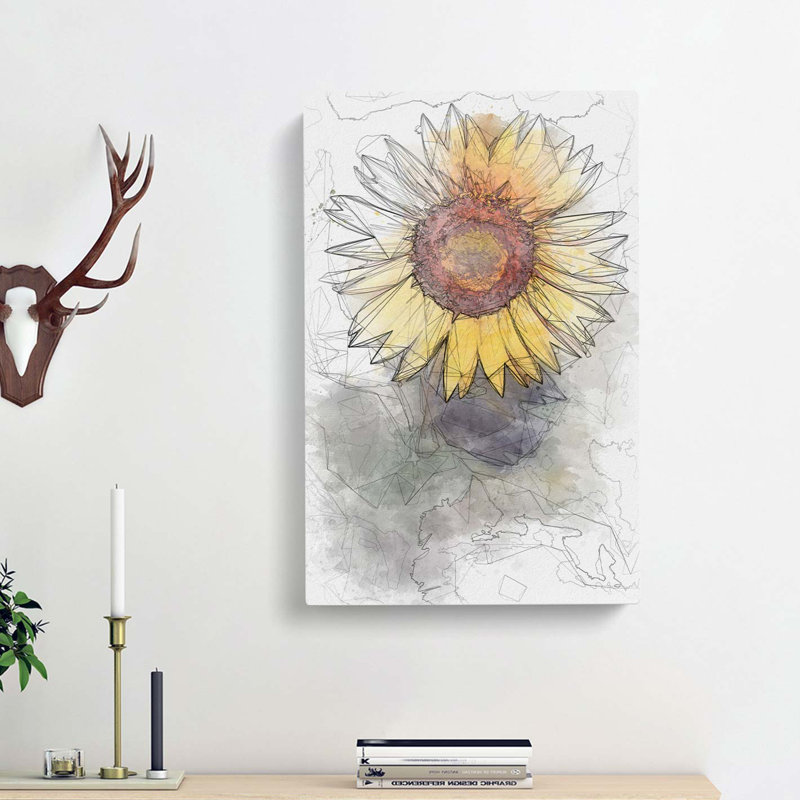 The Sunflower in Abstract - Wrapped Canvas, 50cm H x 35cm W x 3cm D