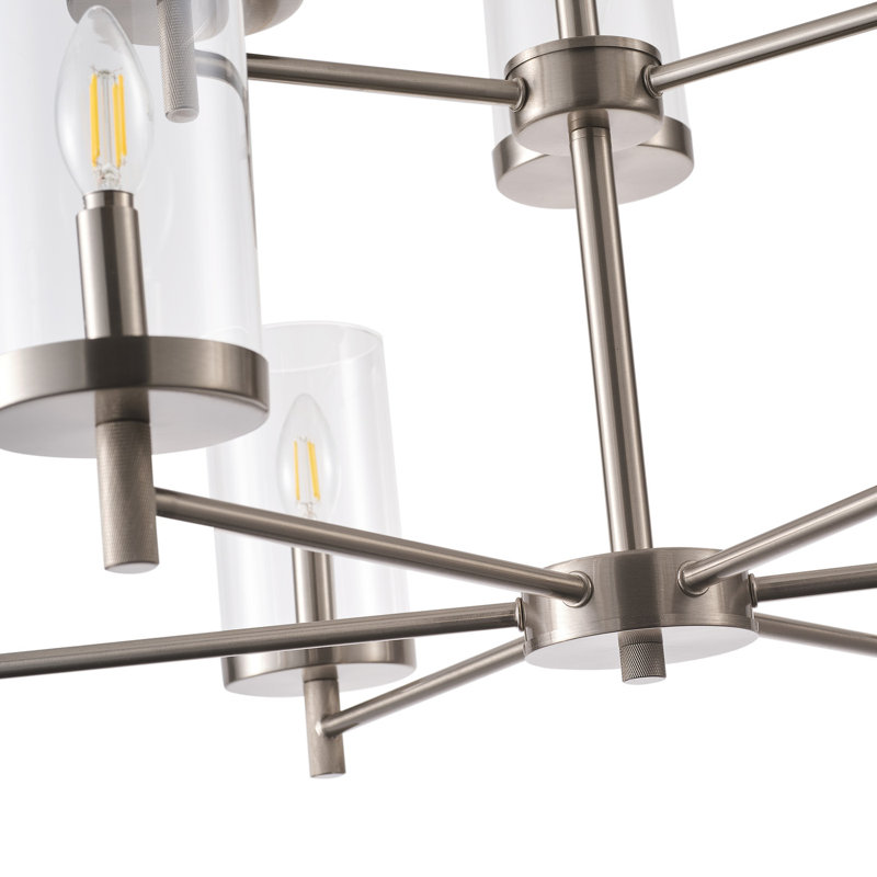 Luminaire suspendu 9 lumières en nickel