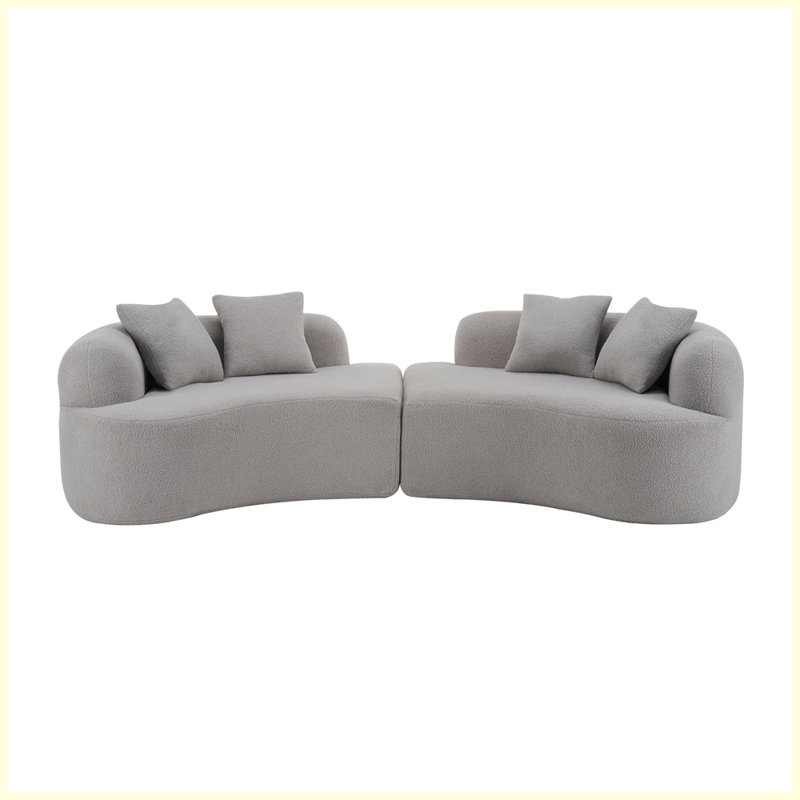 Canapé éponge moderne à compression 4 places, Gris