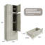 Armoire autoportante 94 po avec 2 tiroirs, armoire de rangement pour chambre à coucher et quincaillerie dorée 94 po-384451807