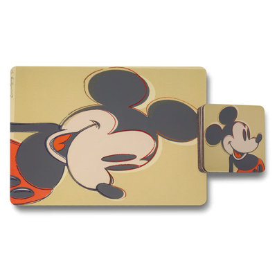 Disney Mickey Mouse Placemats And Coasters Set Wood Backed Artwork Collectors Edition
