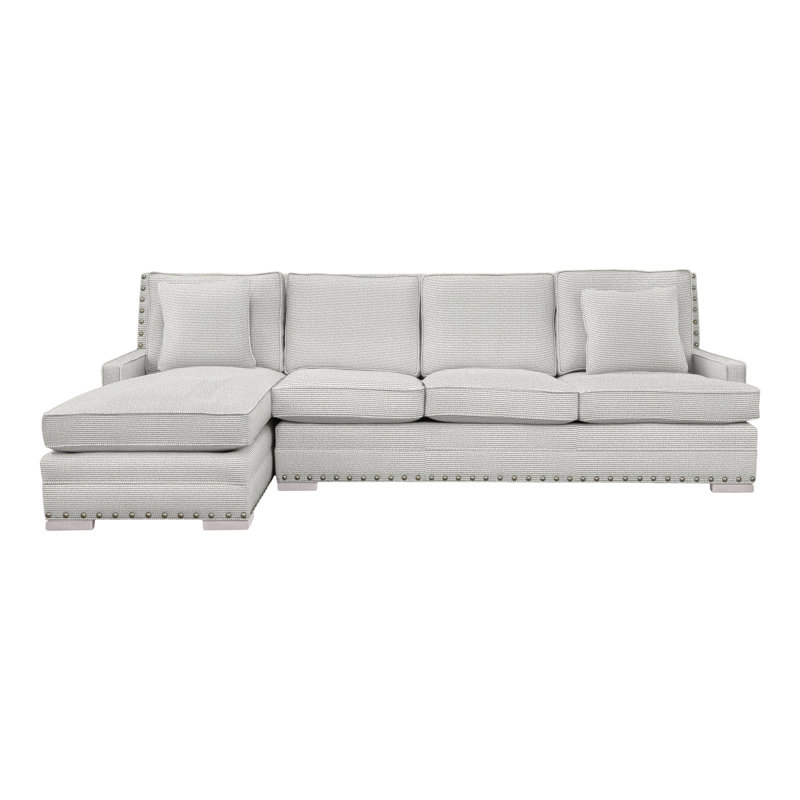 Riverside Chaise Sectional, Callaloo Cotton, Dove Gray, Yes