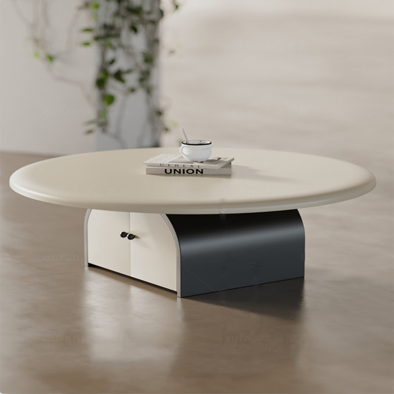 Table basse ronde de style crème
