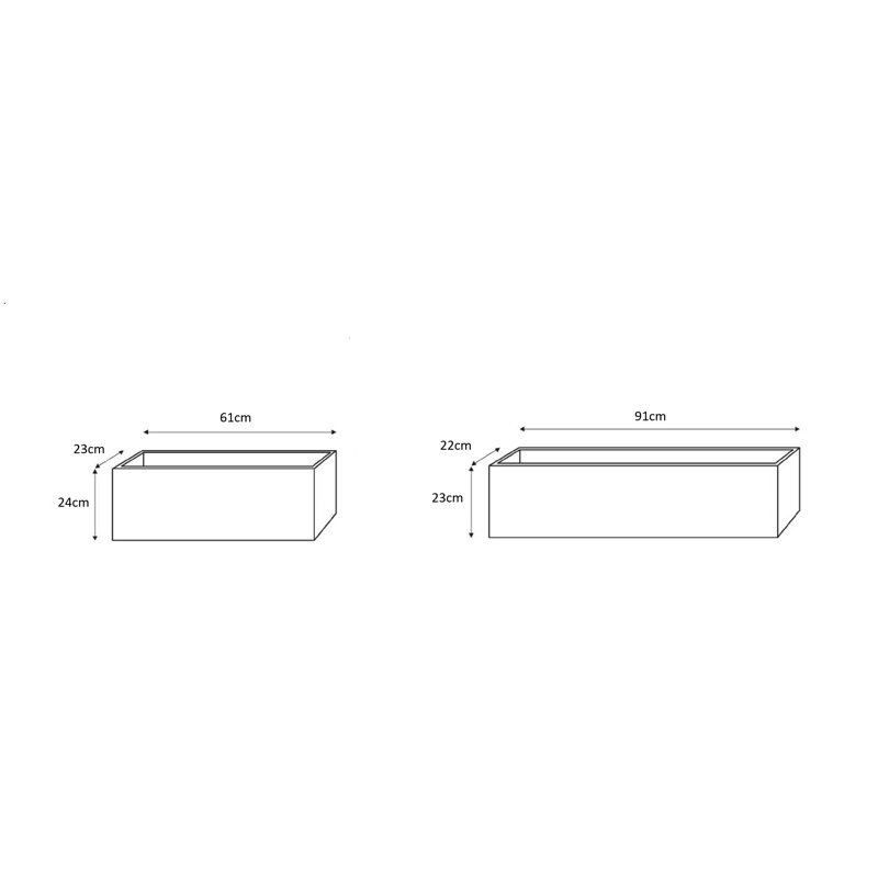 Cremont Handmade Pot Planter, 23cm H x 22cm W x 91 cm D