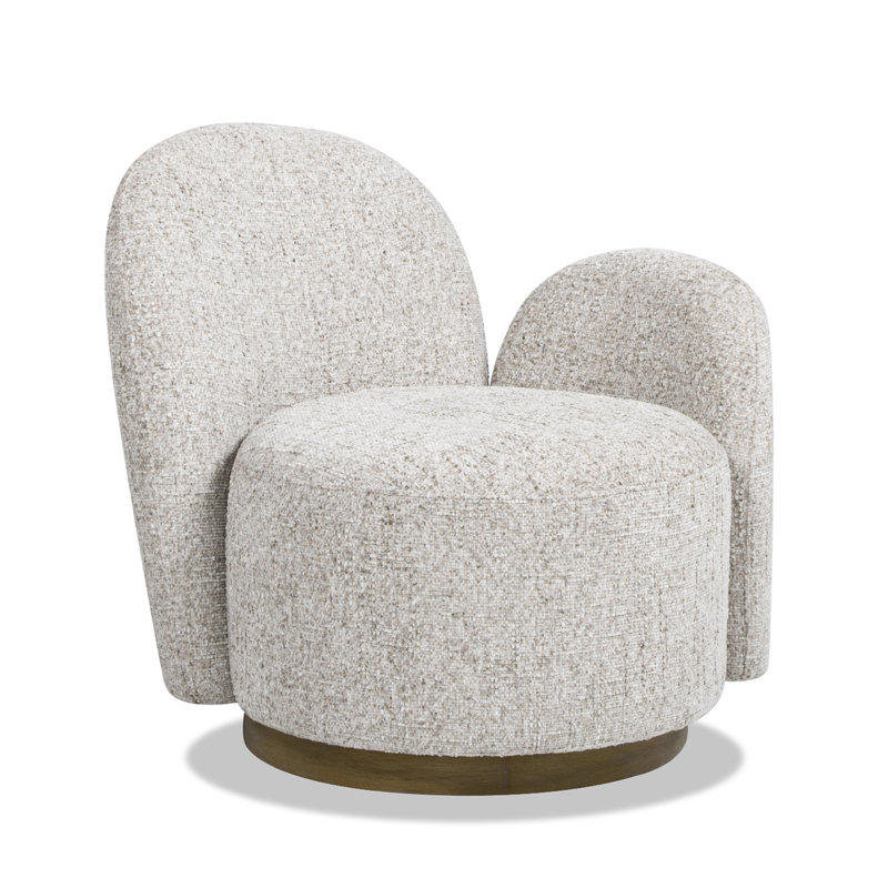 Fauteuil d'appoint pivotant à accoudoirs multiples 31,5 po Bertolde RAF, multicolore beige