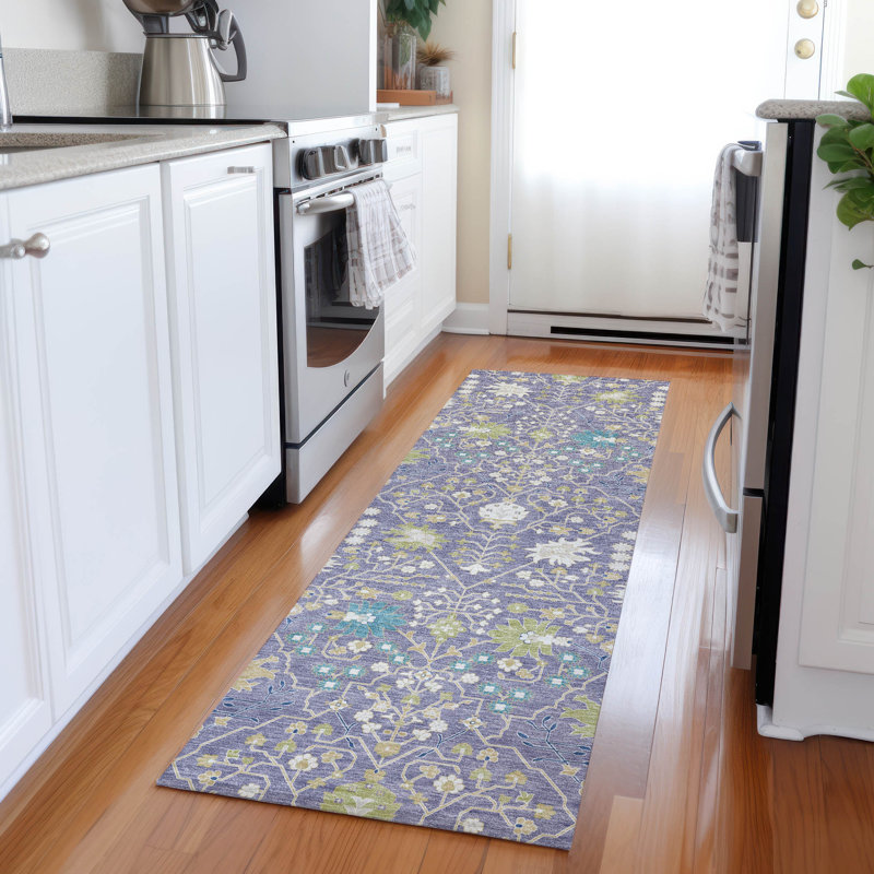Elara Purple Washable Indoor-Outdoor Rug - , 2'3" x 7'6"
