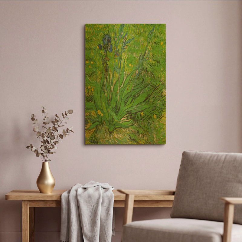 «Iris» par Vincent Van Gogh, art mural en métal doré, 16 po x 24 po, 16 po x 24 po
