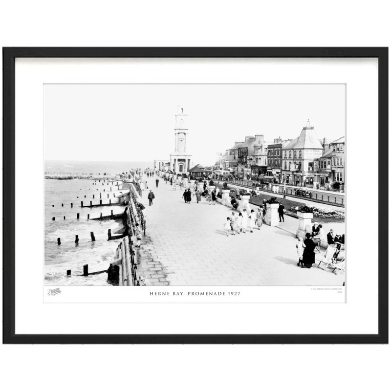 Herne Bay, Promenade 1927 by Francis Frith - Single Picture Frame Print, 28cm H x 36cm W x 2.3cm D