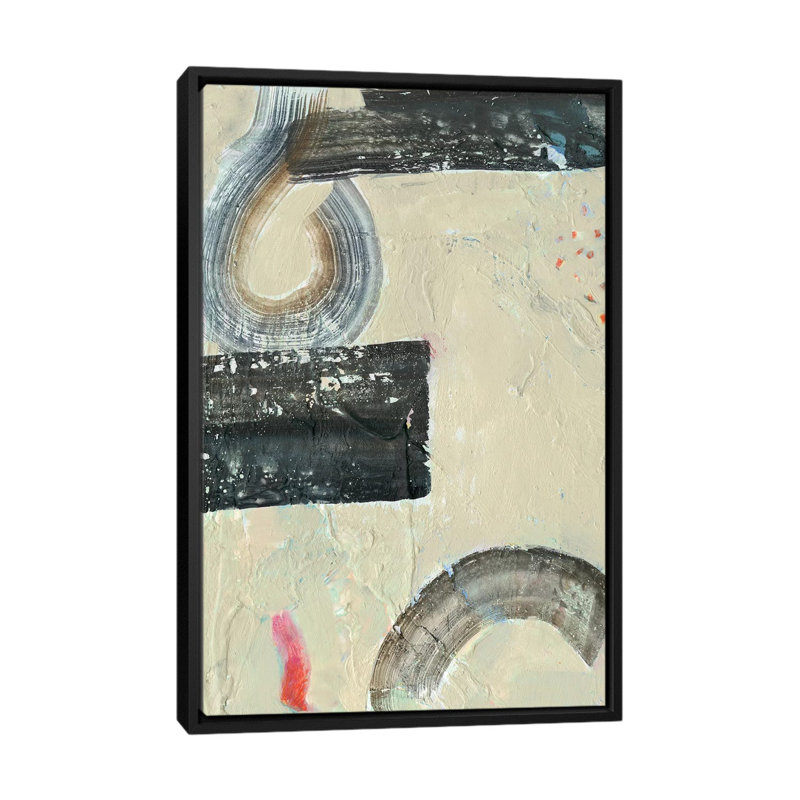 «Striate IV», impression sur toile, H 26 po x l 18 po x P 1,5 po, Toile avec cadre noir, Pas de tapis