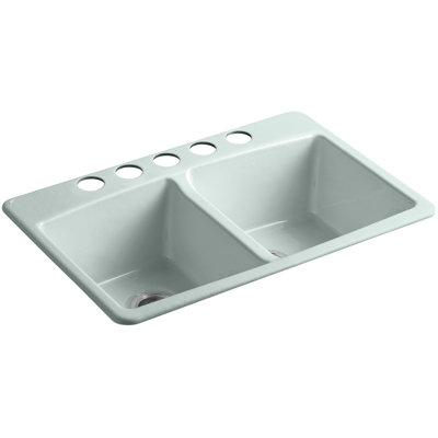 Brookfield 33" L x 22" W x 9-5/8" Under-Mount Double-Equal Kitchen Sink
