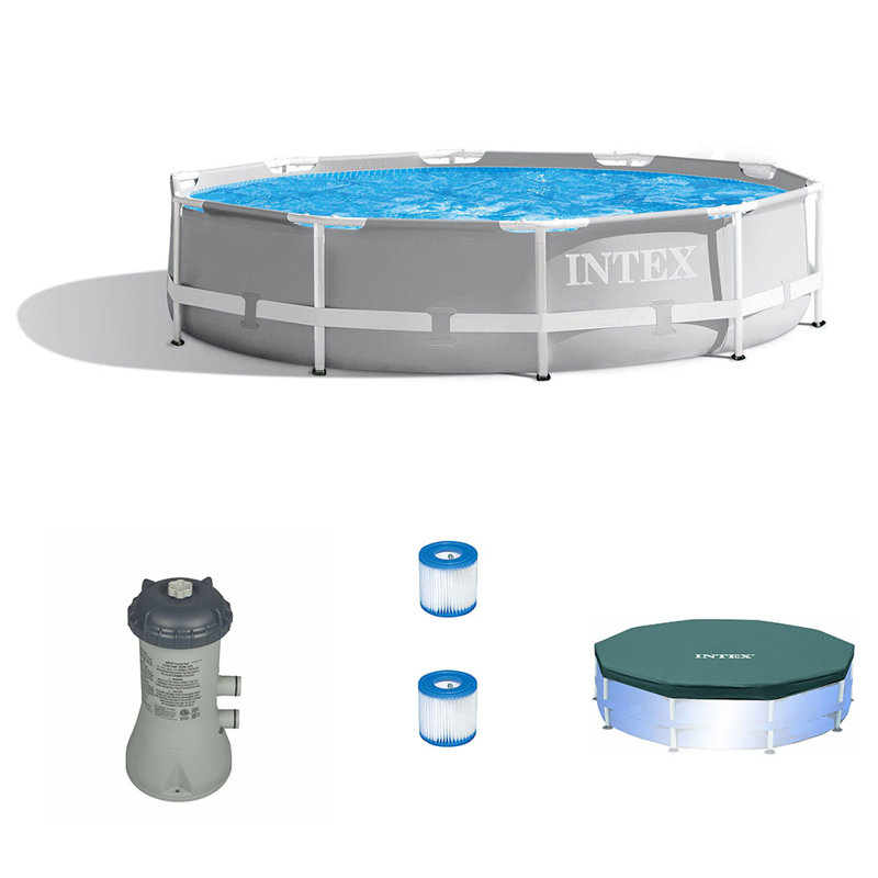 Piscine hors-terre 10 pi x 30 po Intex avec pompe filtrante à cartouche, 2 filtres et couvercle