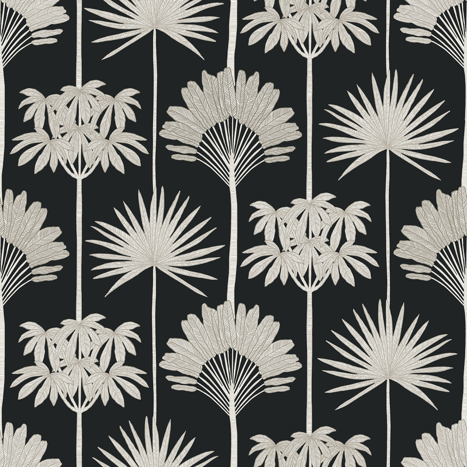 Popplewell Peel & Stick Floral Wallpaper, Black