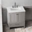 Meuble-lavabo simple autoportant de 30 po avec comptoir en marbre de Carrare Jewell-61732156