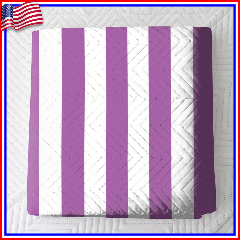 Purple Vertical Stripes Bedding Stripes Bedspread Pattern, Full / Double