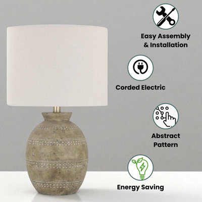 Stylish 55cm Ceramic Table Lamp with Classic Design, Inline Switch, and Double Insulation, Cozy Accent for Living Room or Bedroom