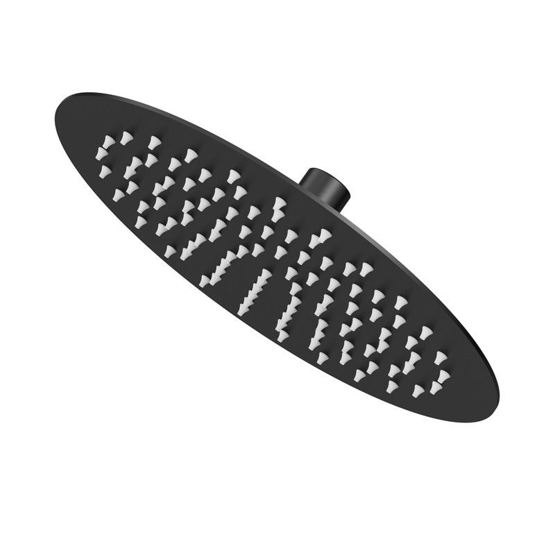 10-Inch Round Single-Function Shower Head, Matte Black