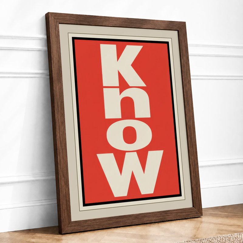 Know Typography - Framed Print, A1 - 84.1 x 59.4 cm, Walnut