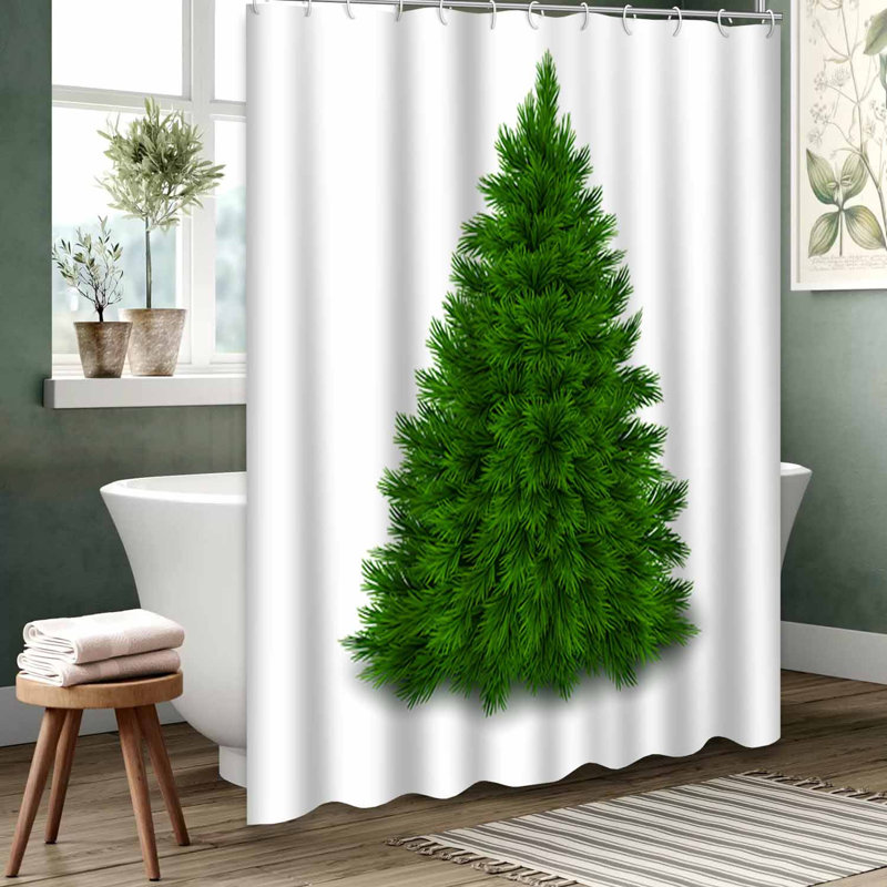 Rideau de douche vert imperméable, rideaux de douche pour la salle de bain avec 12 crochets, 72" L x 84" W