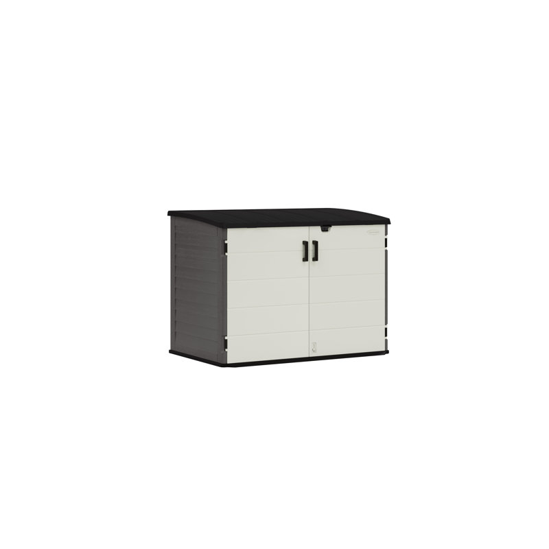 Black 6 x 4 ft Steel-Reinforced Resin Horizontal Shed