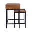 Ensemble de 2 tables gigognes en bois massif avec tiroir et plateau Atelier Industrial-994016026