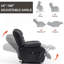 Fauteuil inclinable électrique à deux moteurs en cuir véritable à double position à position infinie avec massage par vibration à 8 points et chauffage lombaire