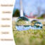 Ensemble de 3 boules de cristal décoratives en verre transparent avec présentoirs, sphères de table modernes