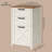 File Cabinet, 3-Drawer Office Storage Cabinet, Adjustable Rail, Modern Farmhouse Printer Stand, White And Brown